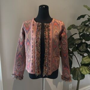 VELEY VINTAGE MULTICOLOUR WOVEN PATTERN JACKET